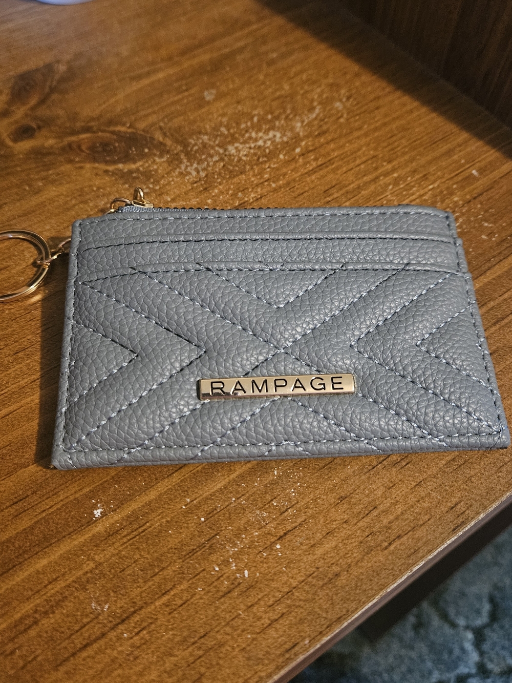 Rampage Quilted Cardholder in Light Blue with Keyring
